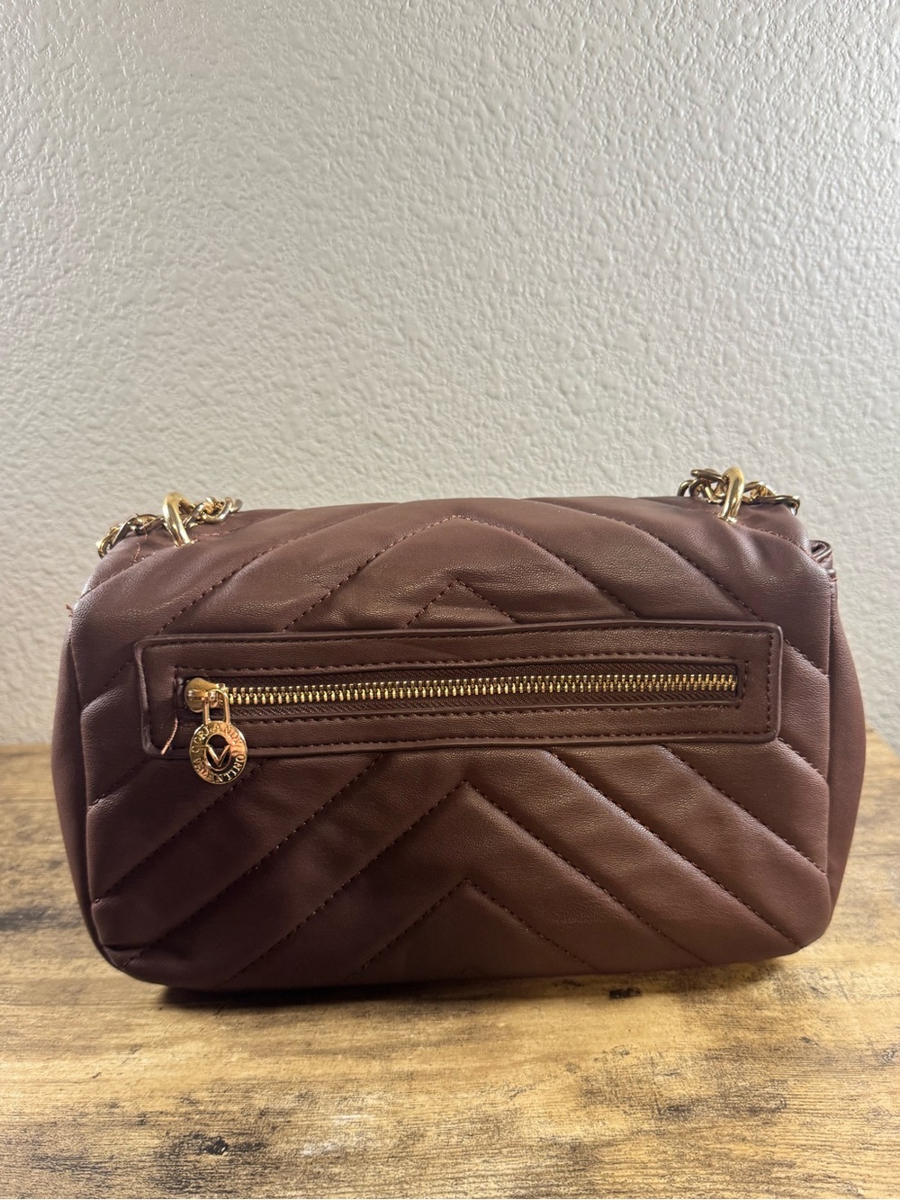 Valentino Orlandi | Brown Quilted Chain Shoulder Bag | Gold Hardware - Picture 3 of 12